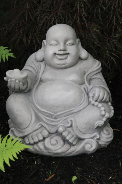 Hoi Toi Sitting Buddha Garden Statue Cement Real Stone Outdoor